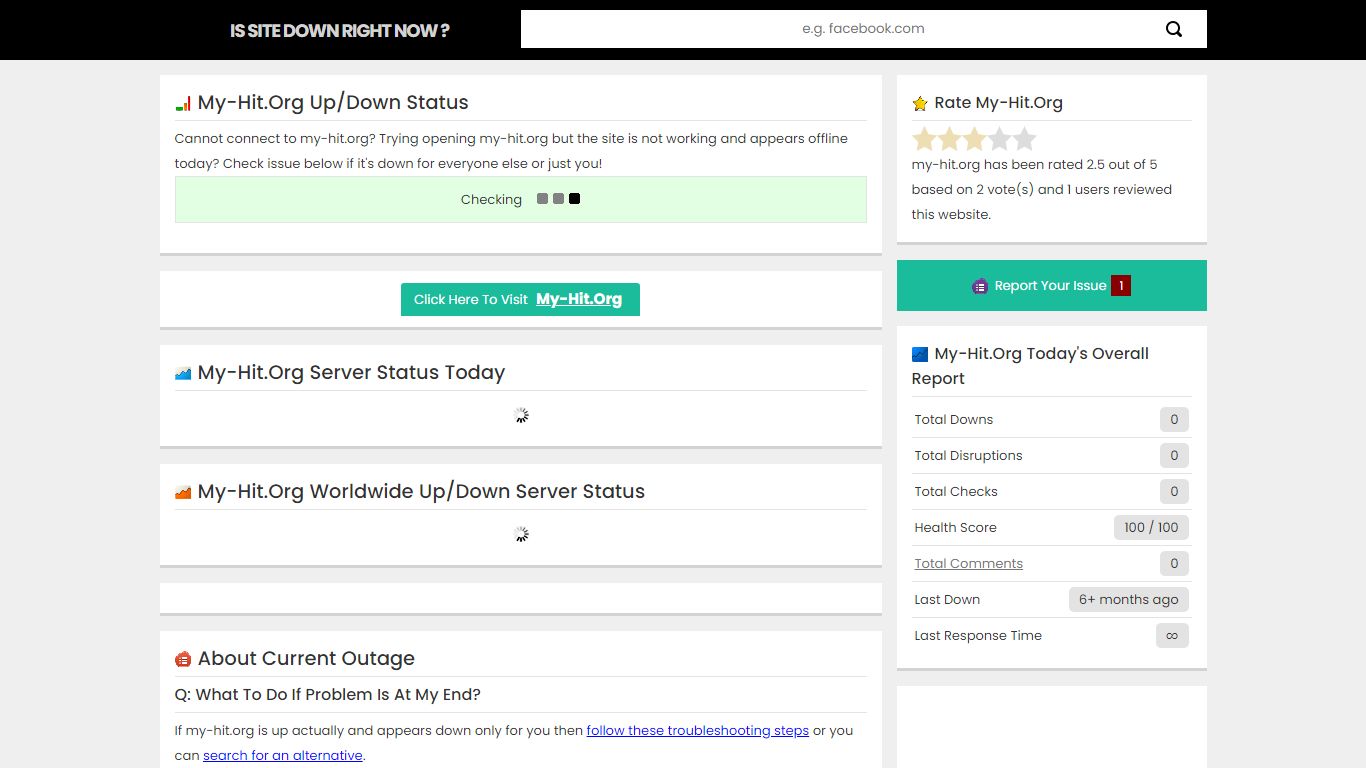 Is My-hit.org Down Right Now? - My-hit.org not working